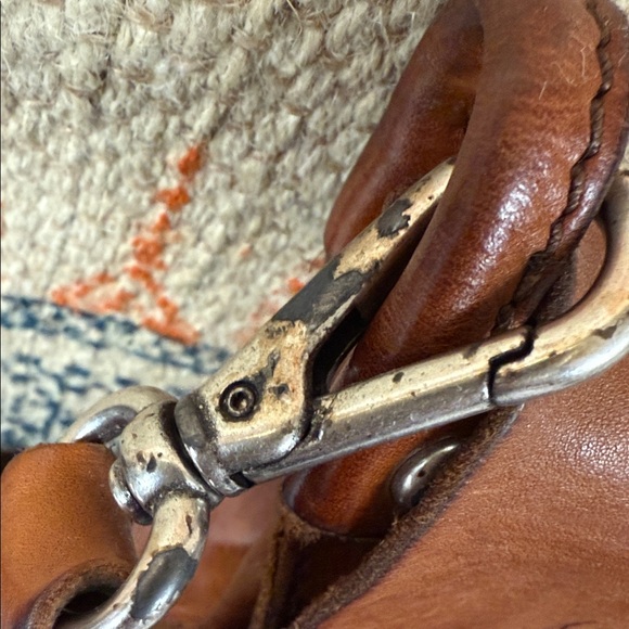 Campomaggi “Siena Pochette Bag” in studded embossed cognac leather. New with tag - Picture 4 of 11